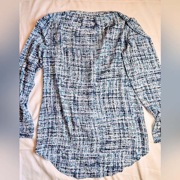 Apt. 9 Womens Blue And Purple Lightweight Button Up Blouse Size XS - Picture 10 of 10